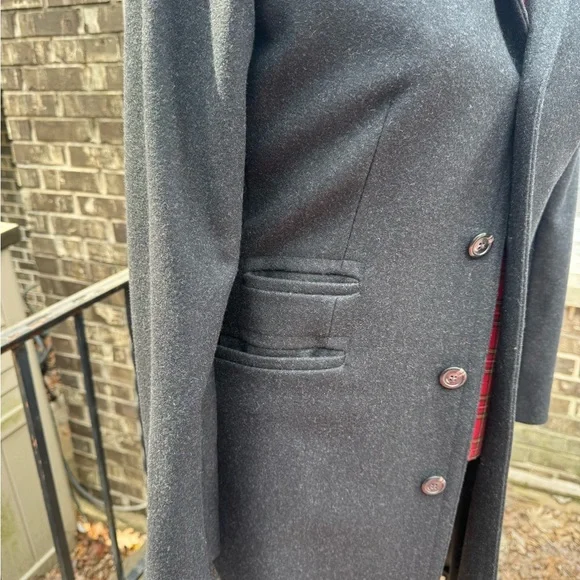 STUNNING vintage Ralph Lauren Rugby Black Long Single-Breasted Tailored Coat - Picture 5 of 16